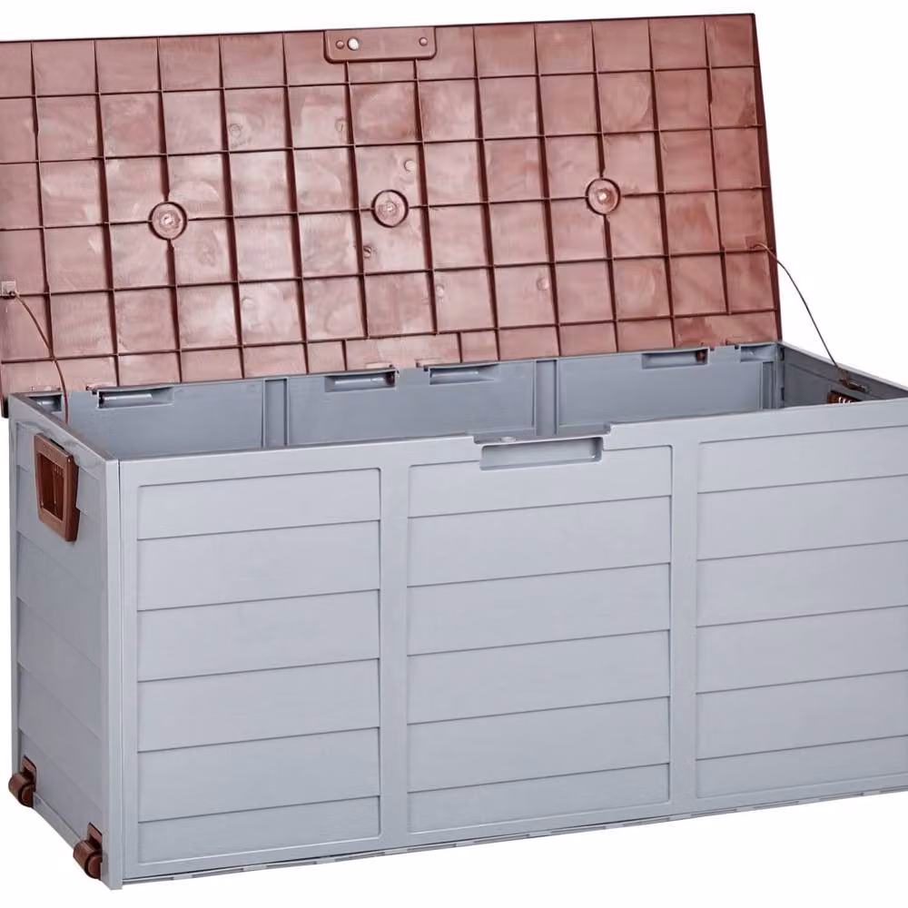 Wyld and Coco Grey Outdoor Storage Box with Handles and Castors W/D/H: 112 x 50 x 53 cm – 2