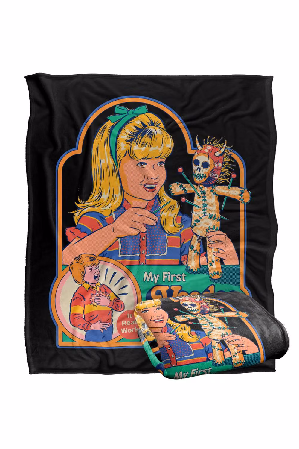 Steven Rhodes My First Voodoo Doll Super Soft Fleece Throw Blanket, Multicolour, W/D/H: 152 x 127 cm – 2