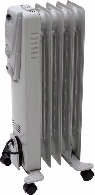 Oypla 1000W 5 Fin Portable Oil Filled Radiator in White