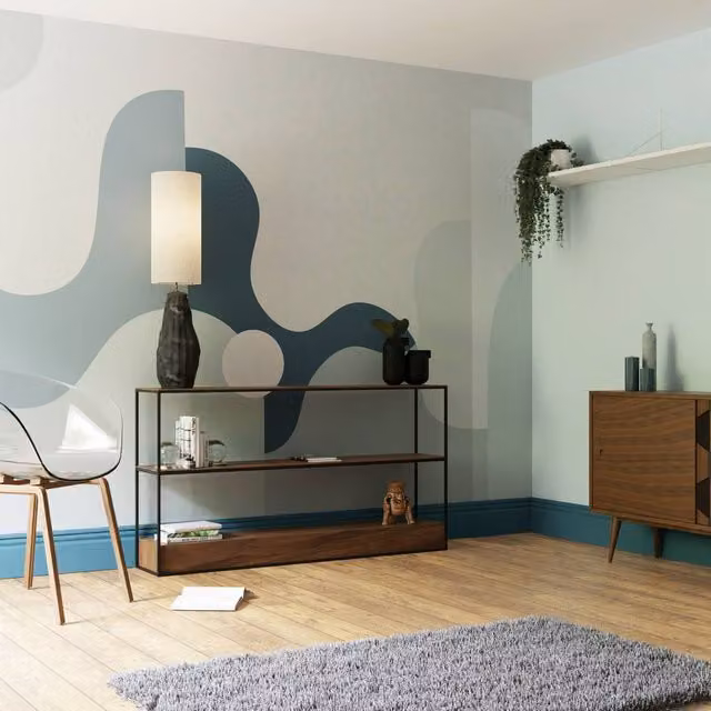 Superfresco Easy The Wave Blue Abstract Mural, W: 300 cm, H: 280 cm – 1