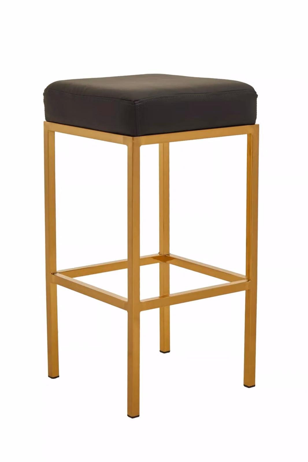 Interiors by Premier Orsina Modern Bar Stool in Black and Gold with Synthetic Leather Upholstery – 2