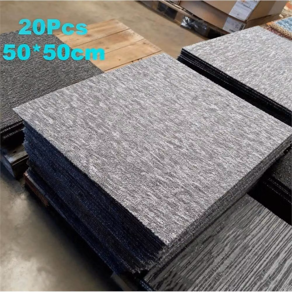 Havendro 20-Piece Self-Adhesive Carpet Tiles, Grey, 50 x 50 cm – 2