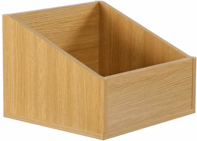 SPETLEK Modern Vinyl Record Storage Box LP Holder in Oak Wood, W/D/H: 34.0 x 26.5 x 12 cm