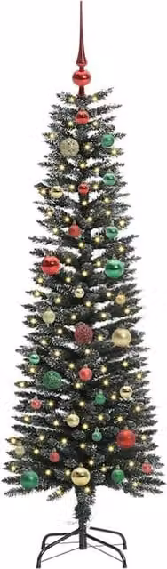 Berkfield Home Elegant Artificial Christmas Tree with 150 LEDs, Green, H x W x D: 150 x 43 x 43 cm – 1