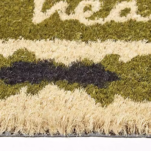 Homescapes Green Coir and PVC Rectangular Doormat, W/D/H: 70 x 40 x 2 cm – 3