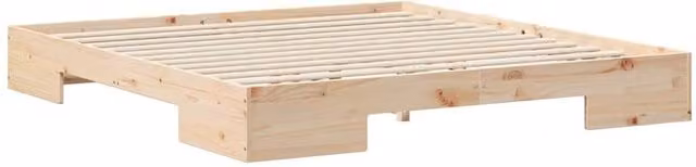 Berkfield Home Floor Bed Frame with Storage in Light Brown Solid Pine Wood, 200 x 200 cm – 1