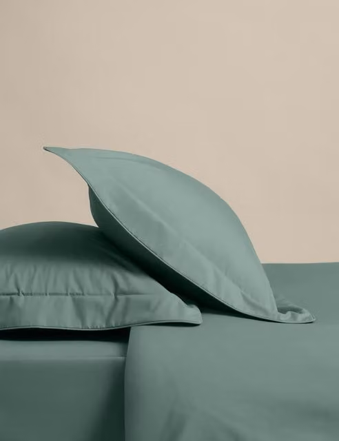 M&S 2 Pack Egyptian Cotton Oxford Pillowcases in Smokey Green