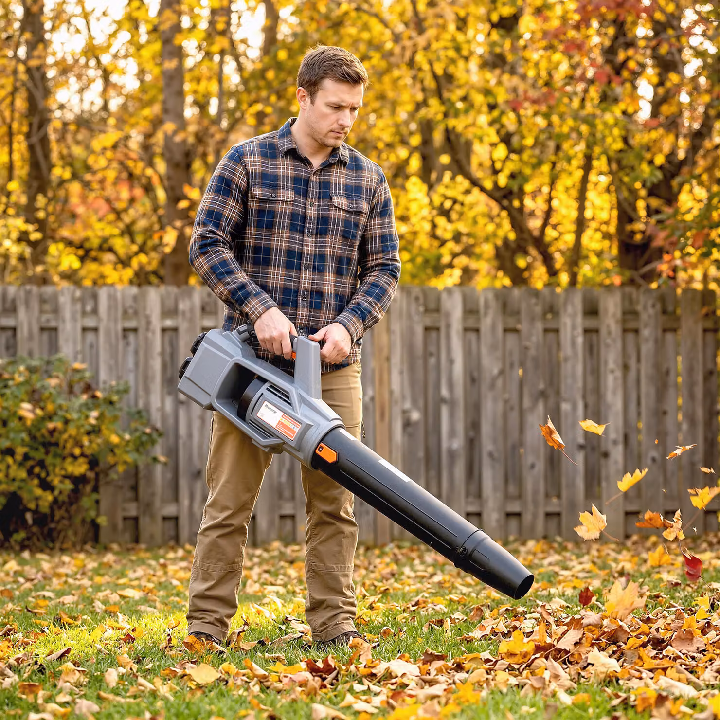 Outsunny Cordless Leaf Blower with 2 x 4000mAh Rechargeable Batteries and Charger, 36V Grey Lightweight Garden Blower with 1000W Brushless Motor – 2
