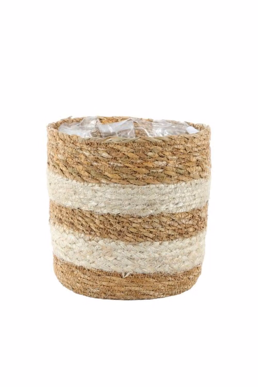 KDMD Natural Seagrass and Braided Jute Basket in Brown and Beige, 2 Pack, W/D/H: 16 x 16 x 16 cm – 2