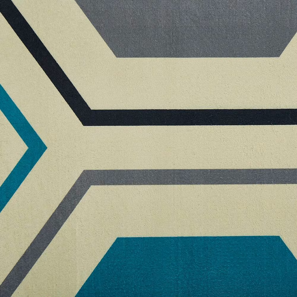 Wyld and Coco Multicolour Geometric Retro Woven Polyester Rug, W: 140 cm, L: 200 cm – 4