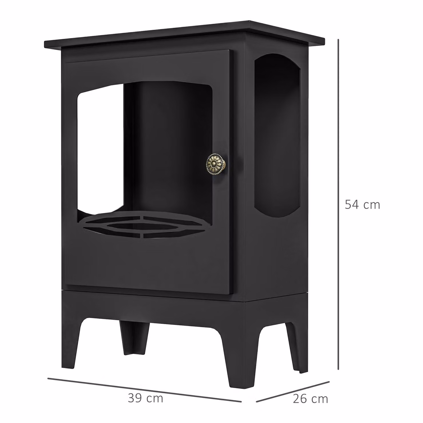 HOMCOM Freestanding Ethanol Fireplace with Stainless Steel Flame Snuffer and 1.2L Tank in Black and Silver – 3
