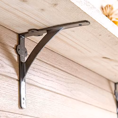 Hammer and Tongs Matt Black Iron Wall Mounted Shelf Brackets, Pack of 6, Depth: 20.5 cm – 5