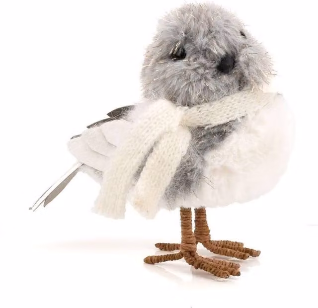 KDMD Silver, White and Grey Bird Tabletop Decoration Figure
