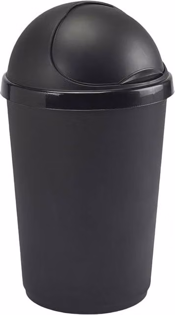 Simpa 50L Kitchen Bullet Bin with Roll Open Lid in Anthracite Black