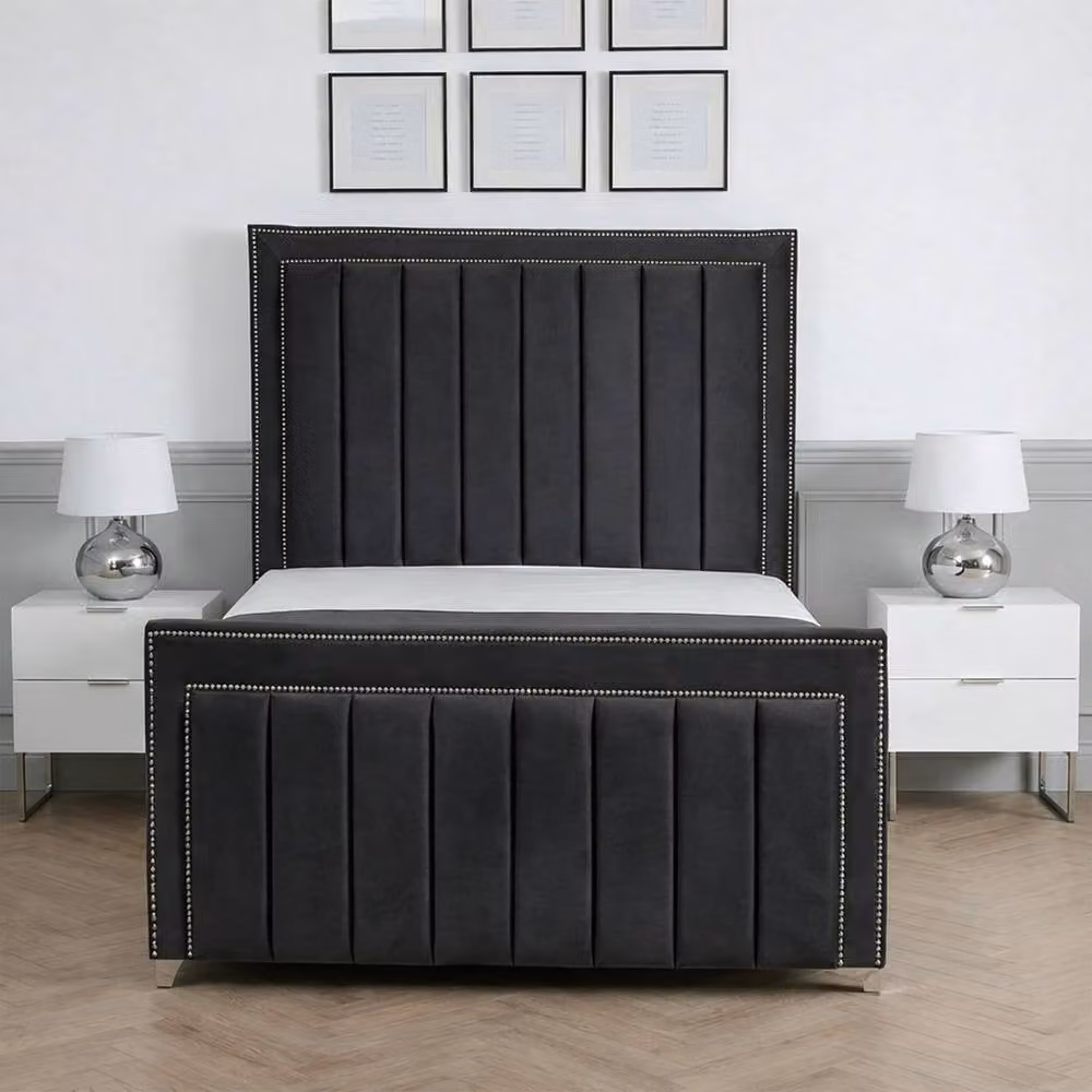 Living Comfort Bedz Royale Upholstered Gas Lift Storage Bed in Grey, W/D/H: 140 x 200 cm – 2