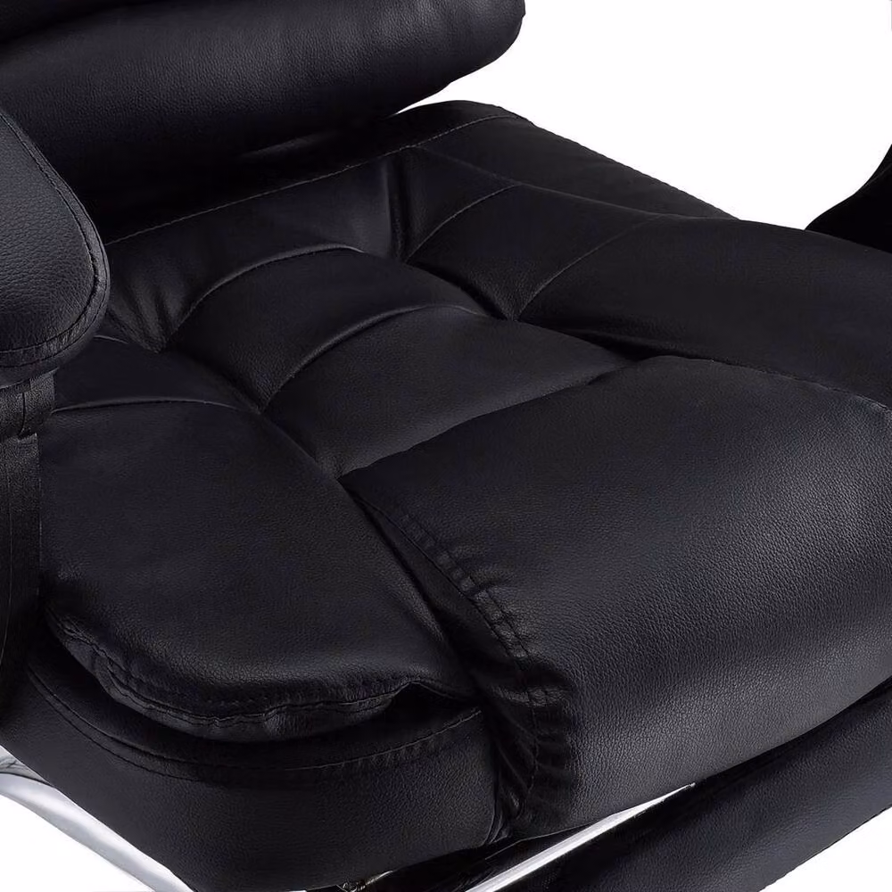 FORGEVIO Black Faux Leather Executive Office Chair with Headrest and Armrests – 4