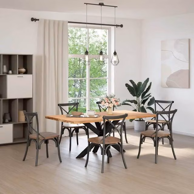 Berkfield Home Spider Shape Dining Table Leg in Matt Black Steel, W: 120 cm, D: 68 cm, H: 72-73 cm