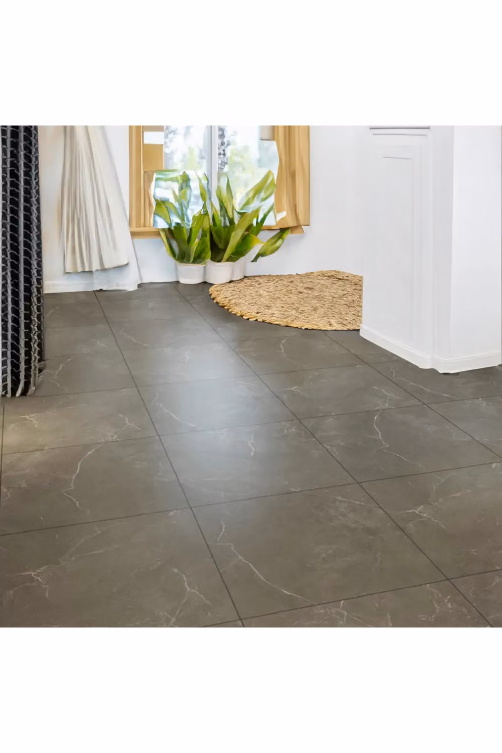 Living and Home 12-Piece Brown Marble Texture Self-Adhesive PVC Flooring Tiles – 2