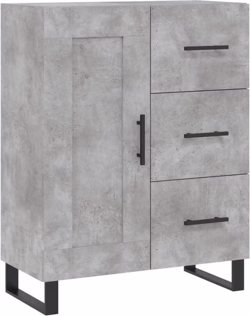 Berkfield Home Modern Sideboard in Concrete Grey, W/D/H: 69.5 x 34 x 90 cm – 1