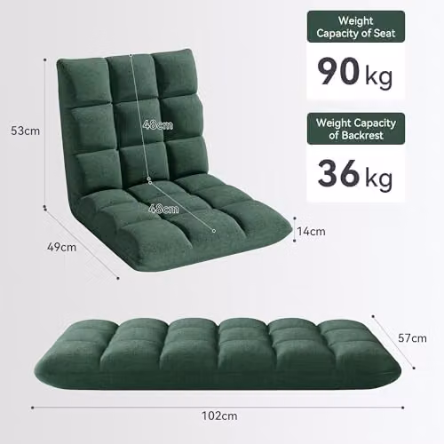 MCC Direct Adjustable Multi-Position Folding Floor Chair in Green – 3