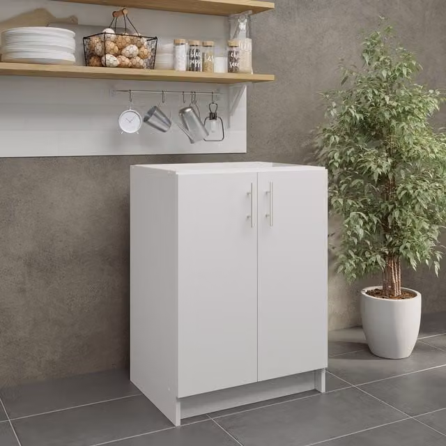JD Greta Modern White Matt Kitchen Base Unit, Width: 60 cm