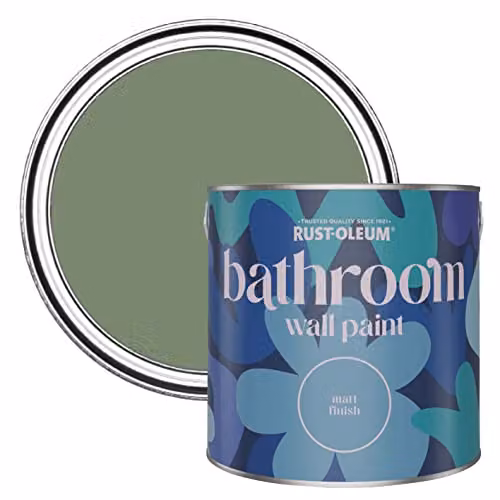 Rust-Oleum Matt Green Water-Based Bathroom Wall and Ceiling Paint, 2.5L