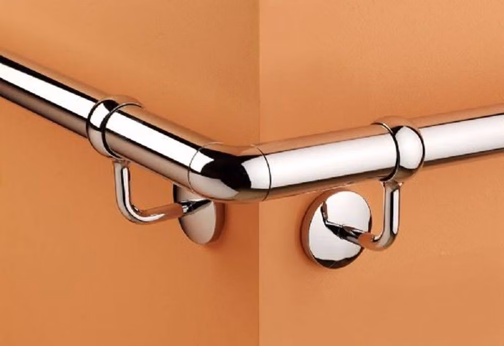 Rothley 90 Degree Elbow Bannister Staircase Handrail in Polished Chrome Silver – 2