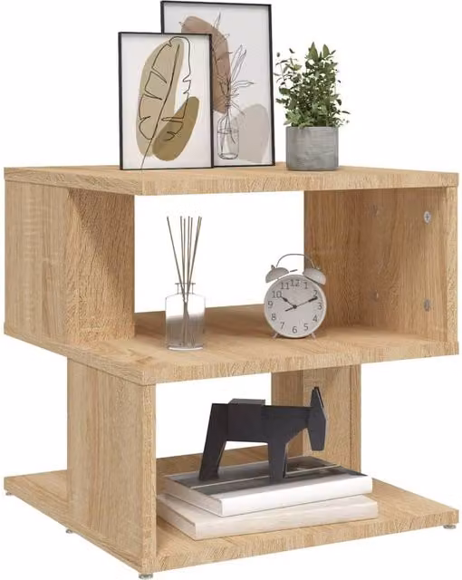 Berkfield Home Sonoma Oak Side Table in Light Brown, W/D/H: 40 x 40 x 40 cm – 1