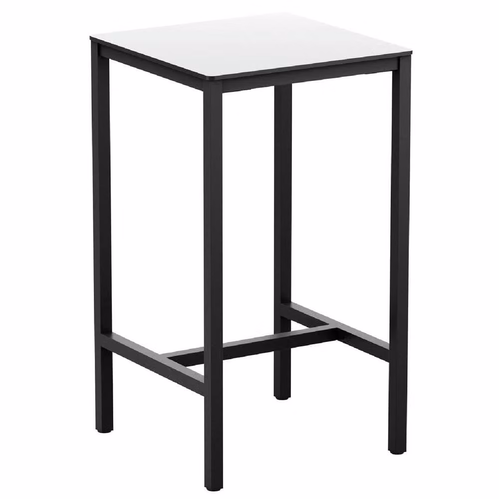 netfurniture Extrema Square Poseur Table, White and Black, W/D: 69 x 69 cm – 2