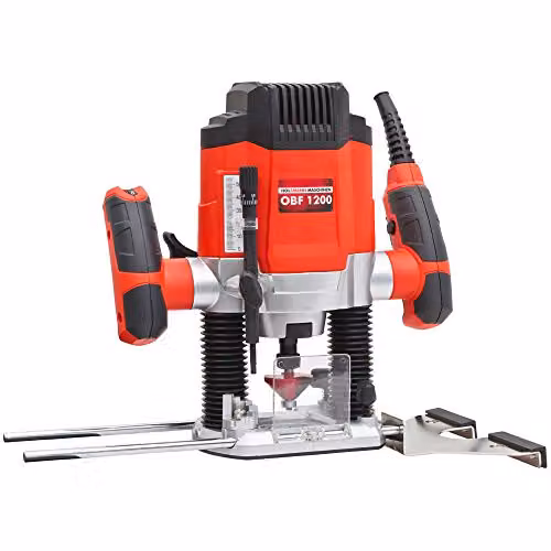 Holzmann Benchtop Surface Router with Metal Base, Red/Multicolour, 11000-30000rpm, 230V, 6/8mm Collet