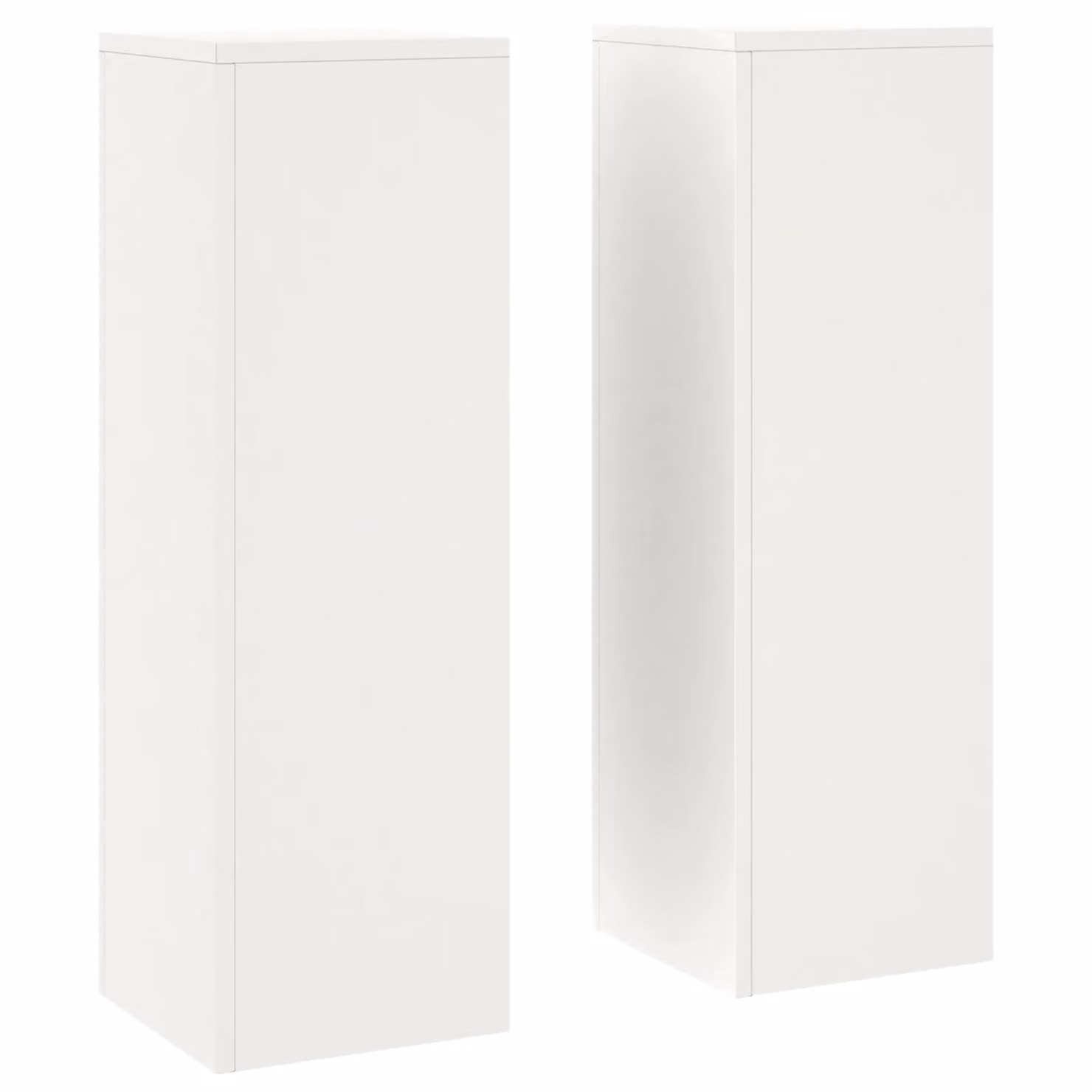 Berkfield Home Outdoor Plant Stand Pillar Set of 2, White Steel, W/D/H: 24 x 24 x 75 cm – 2