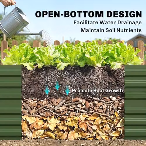 Outsunny Galvanised Steel Raised Bed for Vegetable and Ornamental Gardens, Green, W/D/H: 180 x 90 x 59 cm – 4