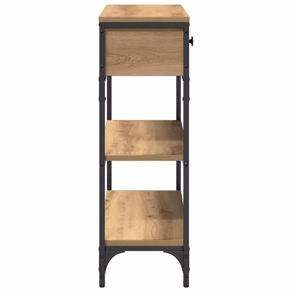 Berkfield Home Traditional Artisan Oak Console Table in Brown, W/D/H: 72.5 x 25 x 75 cm – 4