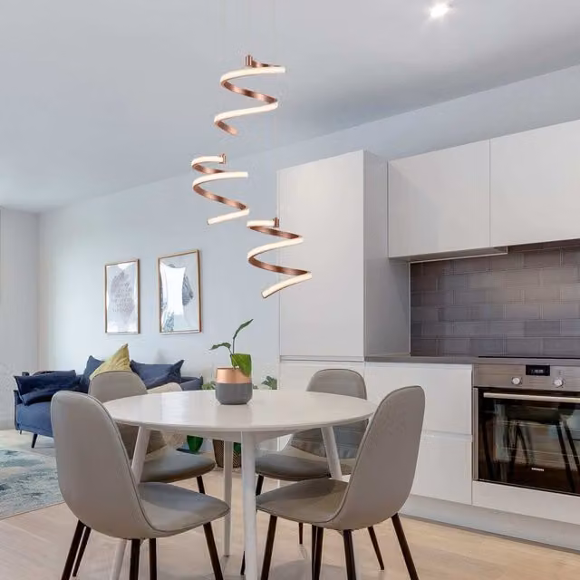 COSYLYTE Nyah 3 Light Integrated LED Suspended Pendant Light in Copper