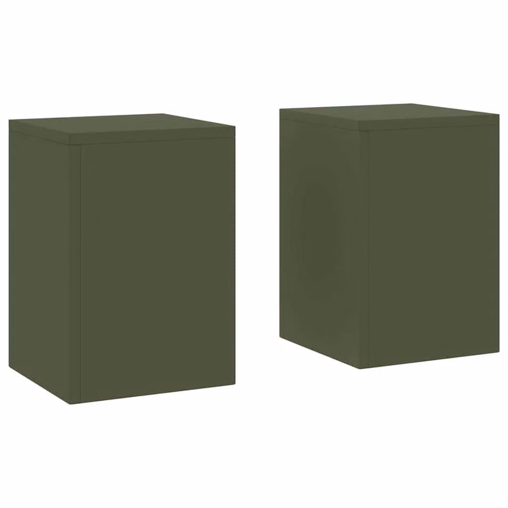 Berkfield Home Outdoor Plant Stand Pillar Set of 2, Olive Green Steel, W/D/H: 24 x 24 x 35 cm – 3