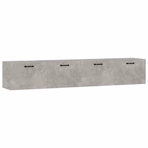 vidaXL Set of 2 Wall-Mounted Cabinets in Matt Grey MDF with Hinged Doors and Internal Shelves, W/D/H: 100 x 36.5 x 35 cm – 1