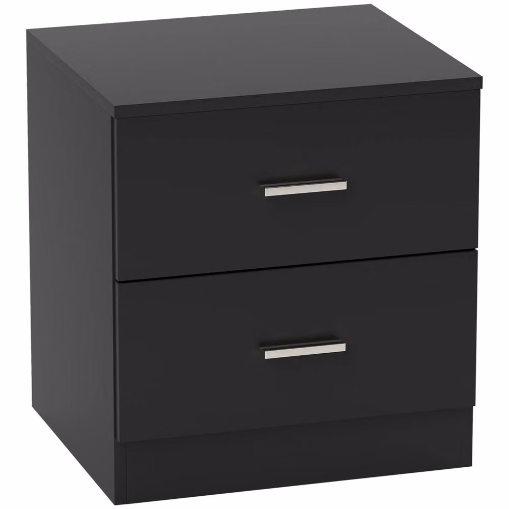 Wyld Haus Rapa Raka Black 2 Drawer Bedside Table – 2