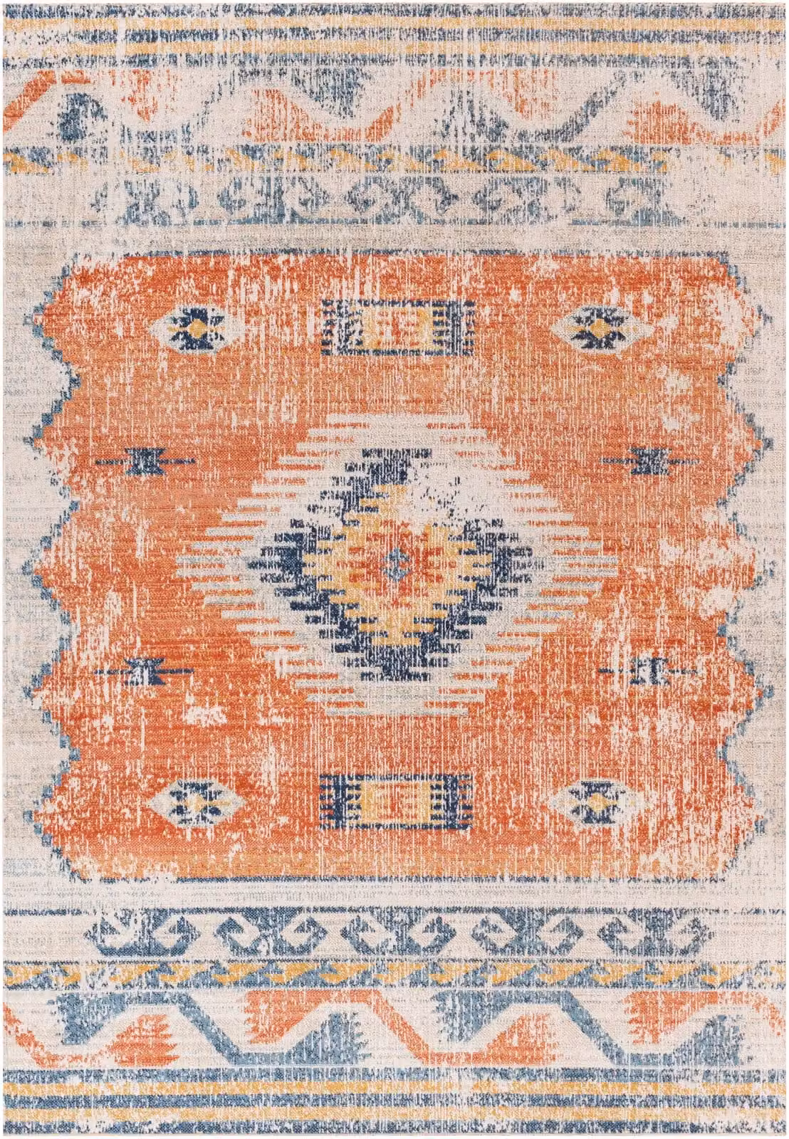 Livabliss Huntington Beach In- & Outdoor Rug in Burnt Orange, Blue and Beige, W/D/H: 200 x 275 cm – 2