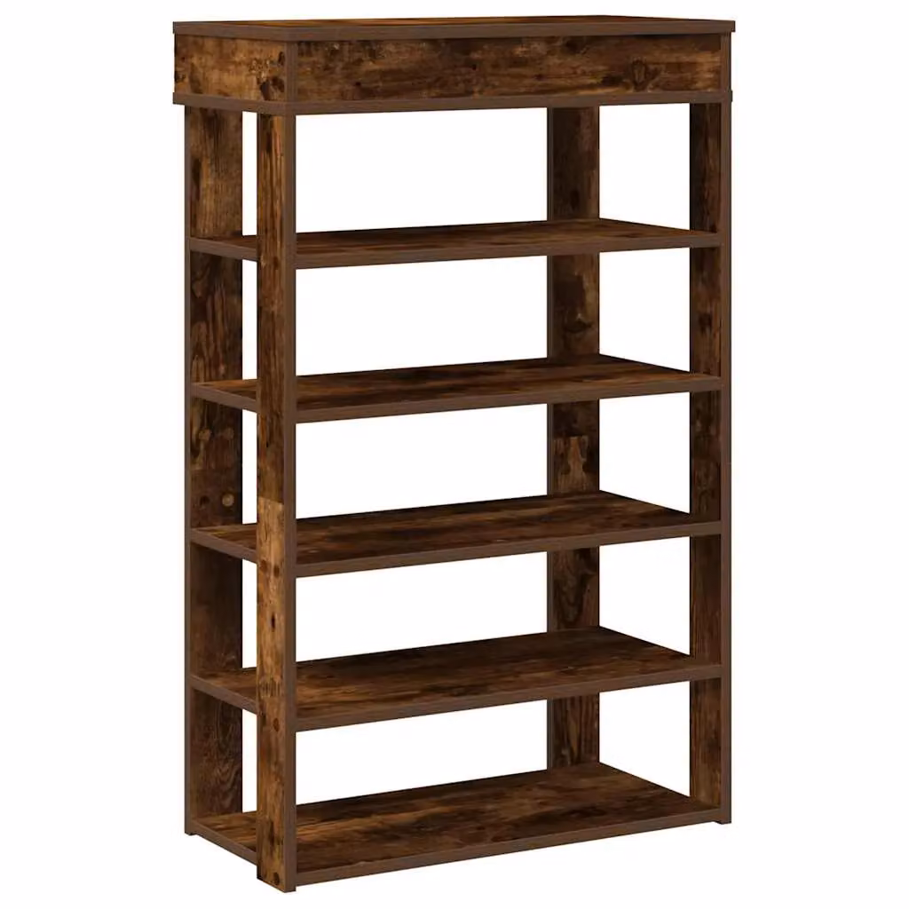 Berkfield Home Smoked Oak Shoe Rack in Brown, W/D/H: 60 x 30 x 98 cm – 2