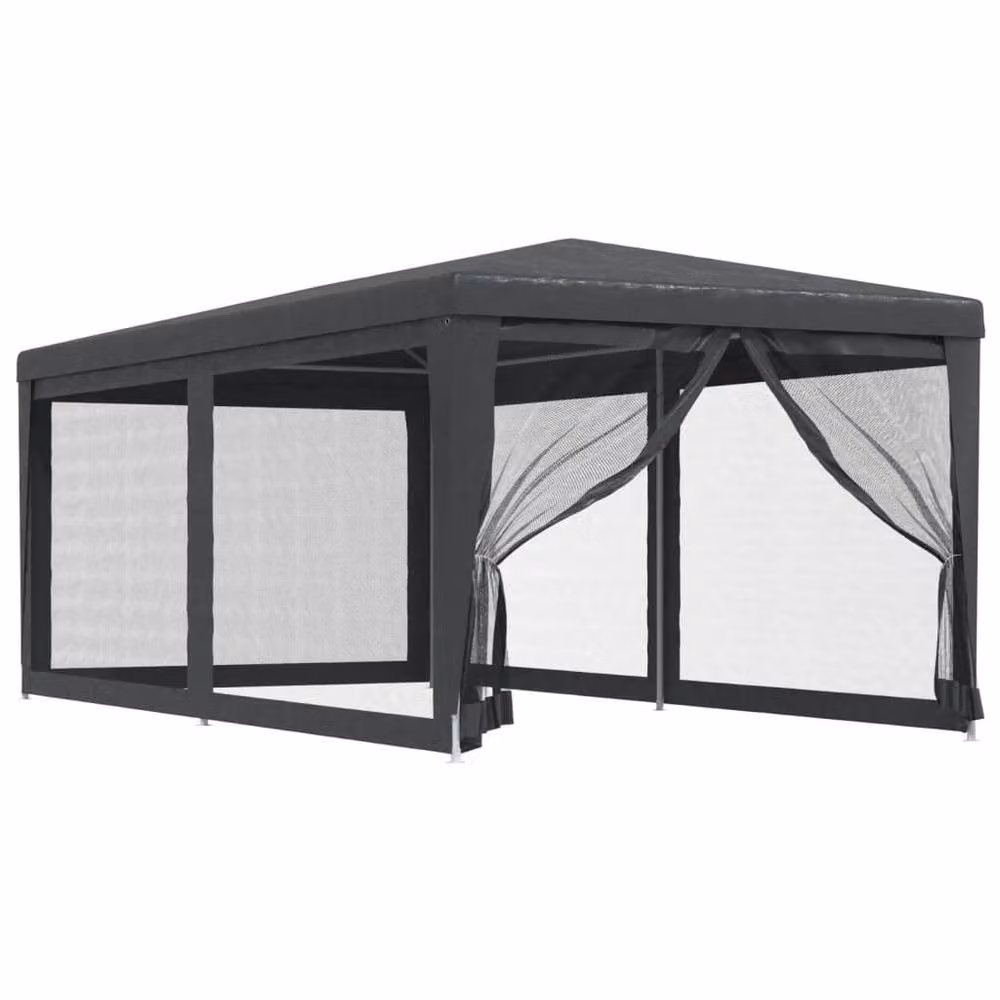 Berkfield Home Party Tent with 6 Mesh Sidewalls, Anthracite, W 6 m x D 3 m – 3