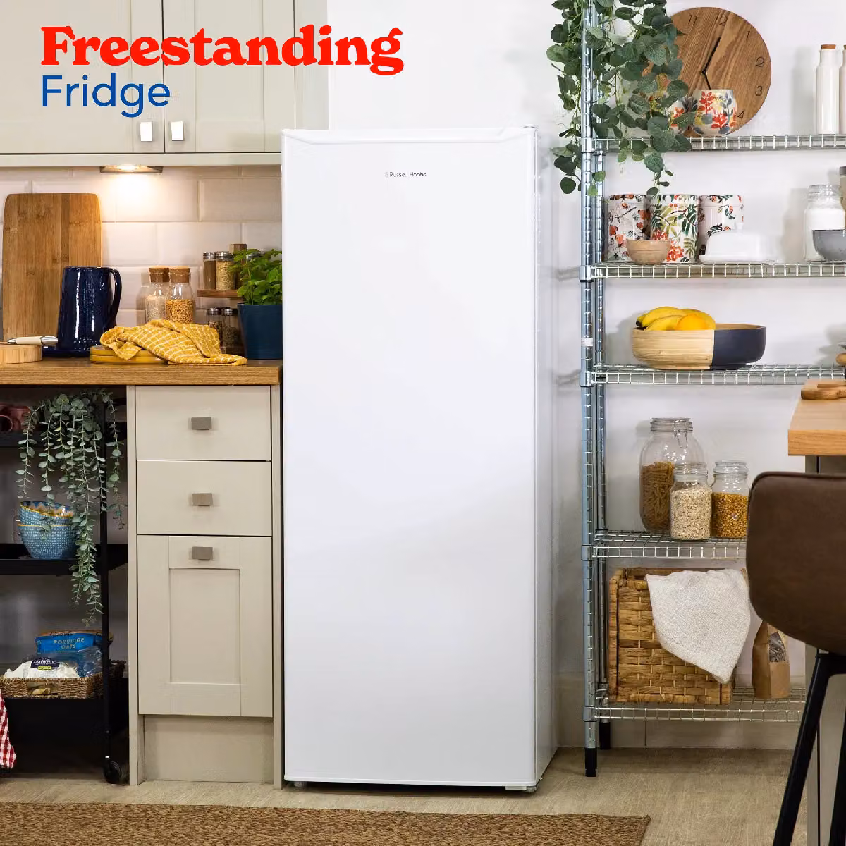 Russell Hobbs White Freestanding Larder Fridge with 242L Capacity, Height: 143 cm – 3