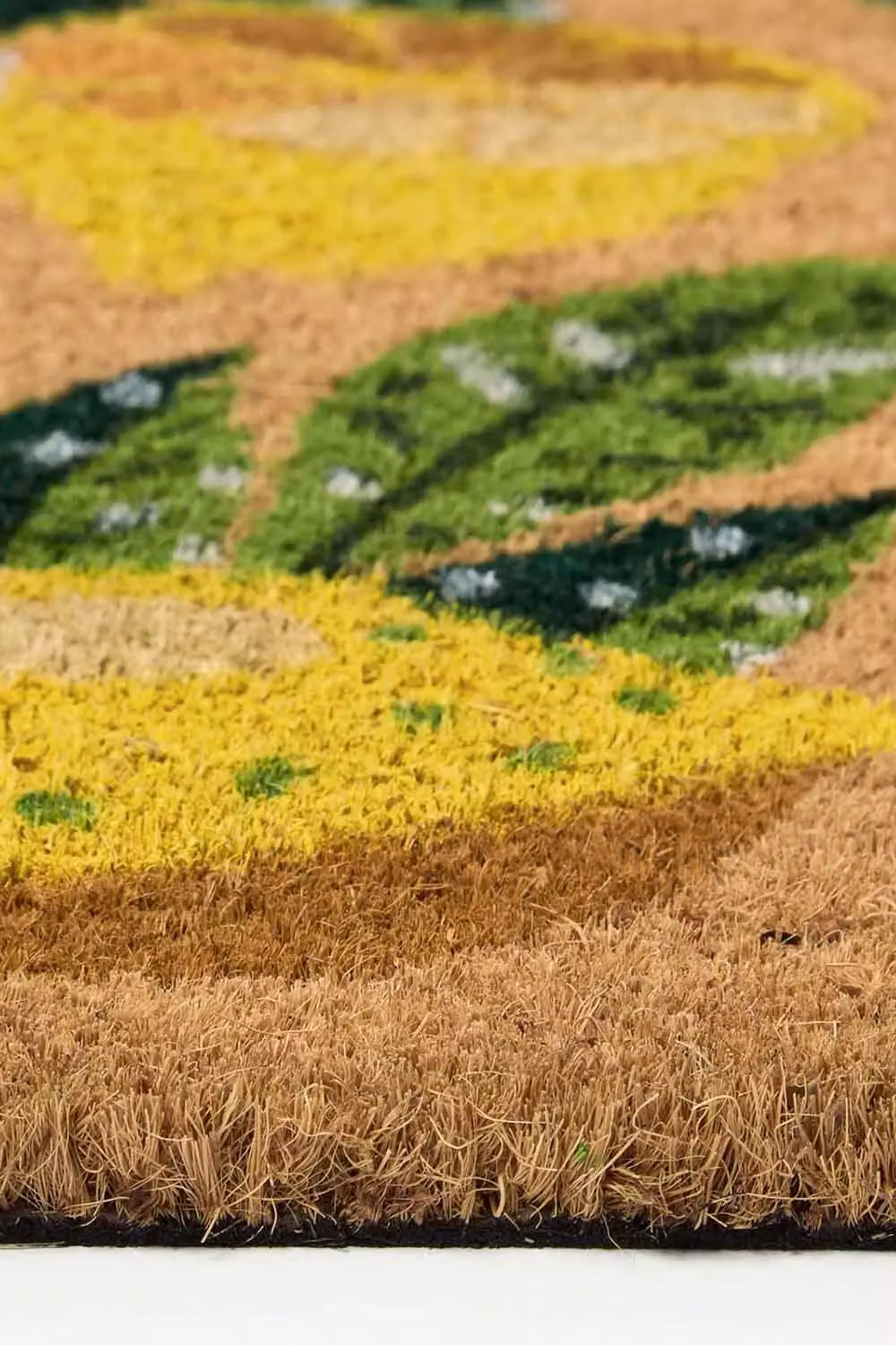 Homescapes Citrus Non-Slip Coir Doormat, Multicolour, W: 60 cm, D: 40 cm, H: 1.7 cm – 2