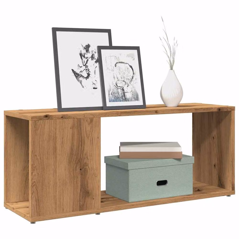 Berkfield Home Artisan Oak TV Cabinet in Brown, W/D/H: 80 x 24 x 32 cm – 2