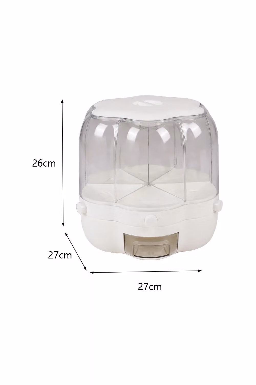 Living and Home 6-Grid Round Rotating Cereal Dispenser and Dry Grain Food Organiser in White – 4
