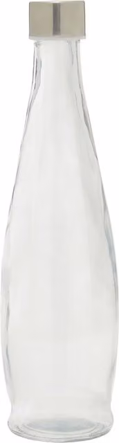 Orsina Elegant Transparent Red Glass Bottle with Metal Lid, 0.6 l