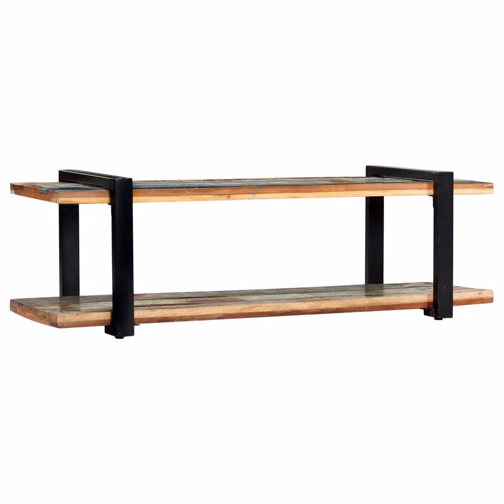 Berkfield Home Industrial TV Cabinet in Multicolour Solid Reclaimed Wood and Metal, W/D/H: 130 x 40 x 40 cm – 2