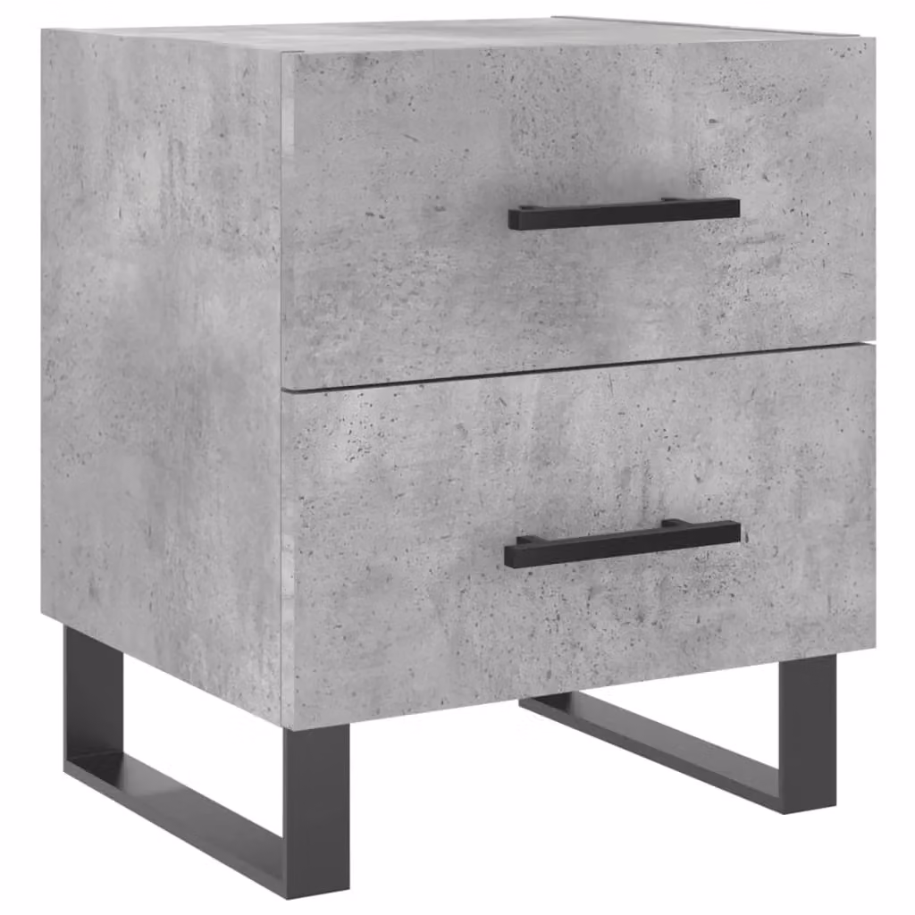 Berkfield Home Bedside Cabinet in Concrete Grey, W/D/H: 40 x 35 x 47.5 cm – 2