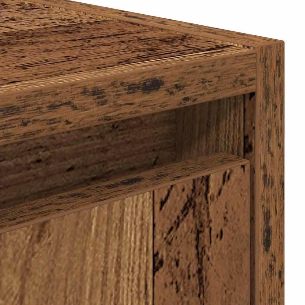 Berkfield Home Wall-Mounted Bedside Cabinet in Brown Old Wood, W/D/H: 38 x 34 x 40 cm – 6