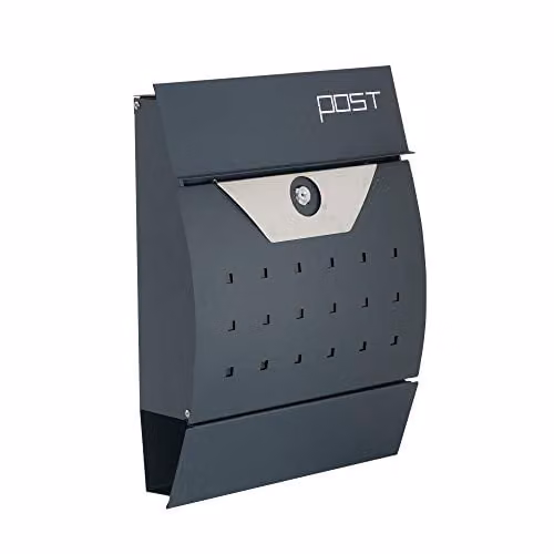 Phoenix Safe Company Wall Mounted Zinc Letterbox in Grey, W/D/H: 45.0 x 40.0 x 35.0 cm – 1
