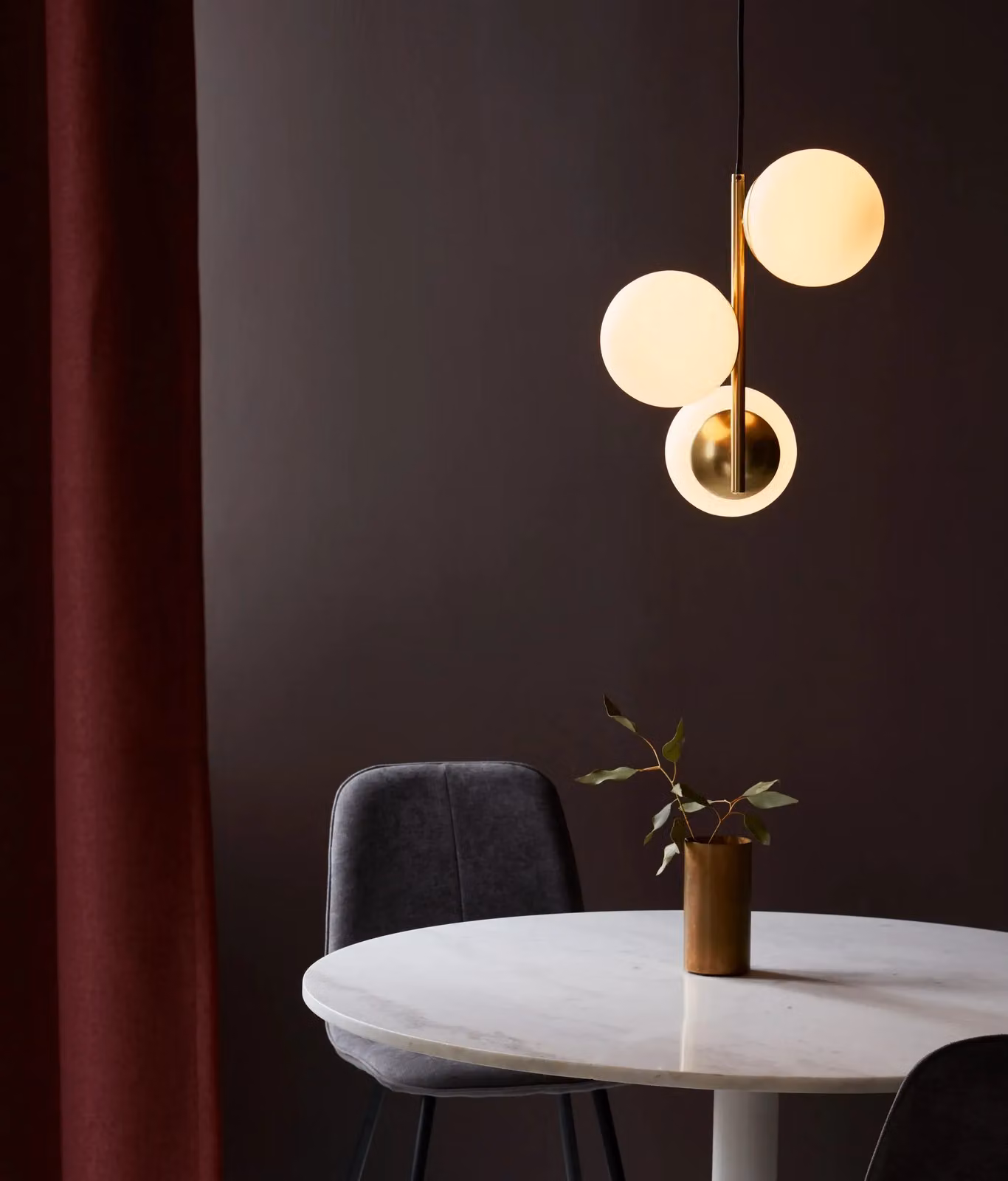 Nordlux Lilly Pendant Light in Gold and White with Brass and Glass Finish, E14 – 2